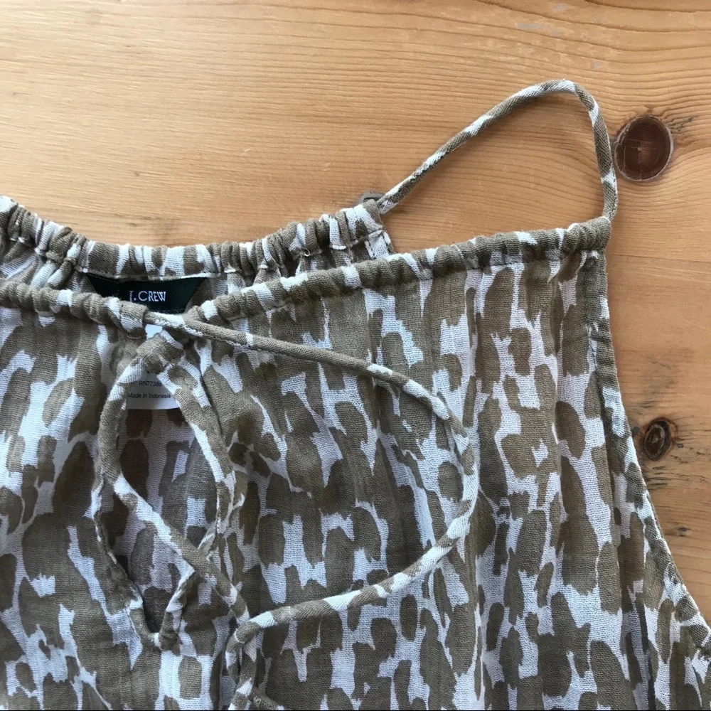 J.Crew XS cotton light brown animal print tunic